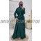 2 Pieces Green suit with long blouse from back with skirt