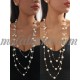 Pearl necklace multi color beaded set with earrings