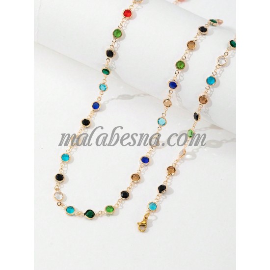 Multi color Y shaped necklace