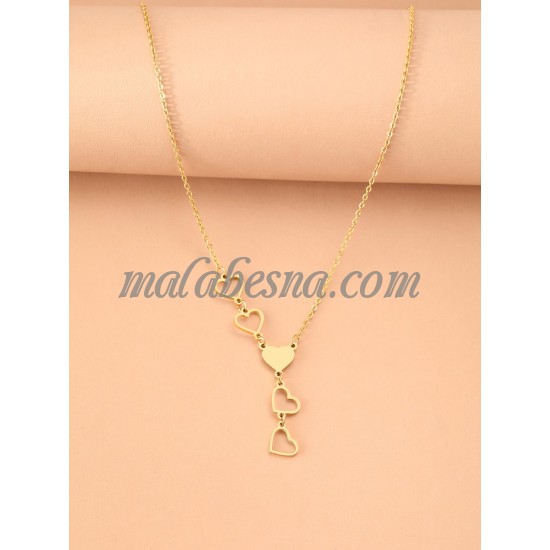 Golden necklace with heart shapes