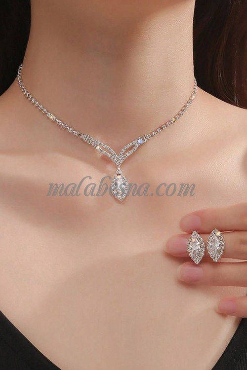 Wedding Crystal set of earrings and necklace