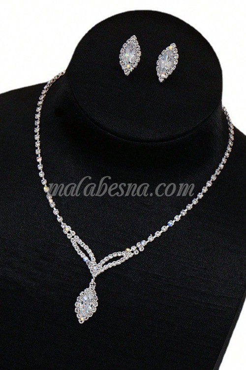 Wedding Crystal set of earrings and necklace