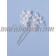 4 white hair clips with flowers and pearls