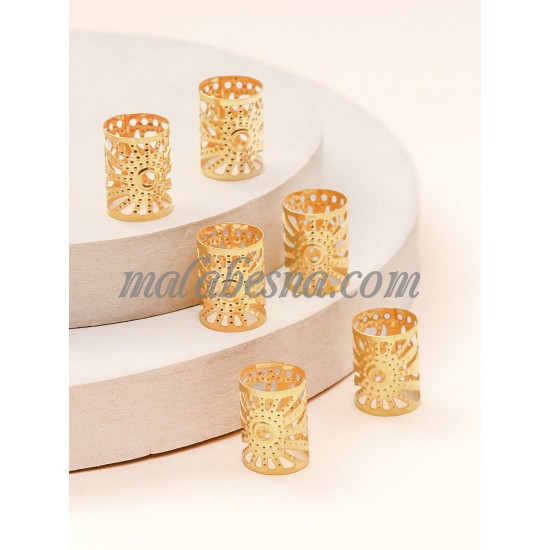 6 golden hair clips cylinder design