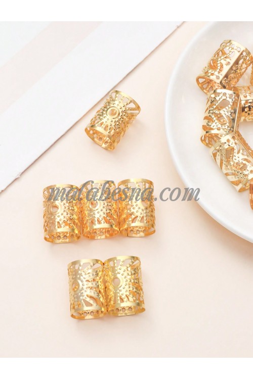 6 golden hair clips cylinder design