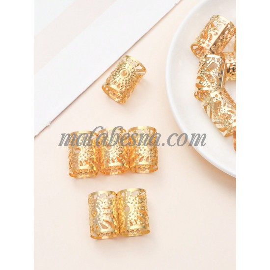 6 golden hair clips cylinder design