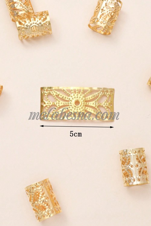 6 golden hair clips cylinder design