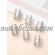 6 silver hair clips cylinder design