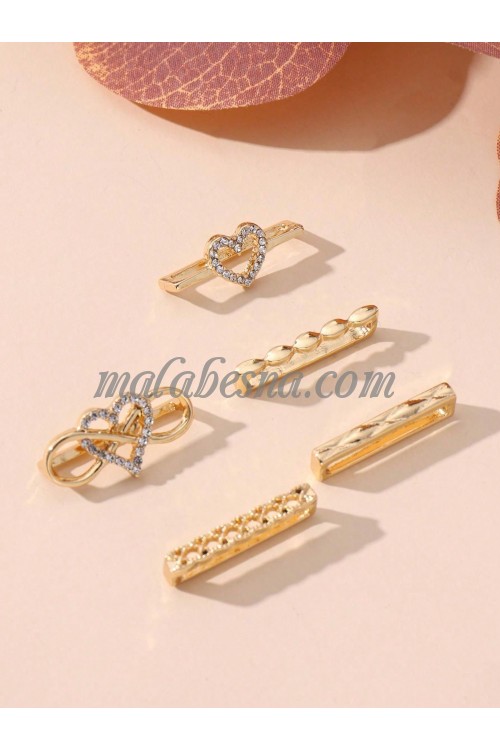 5 golden Pieces watch band rings