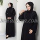 2 Pieces Black abaya with strass and black dress with belt 