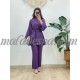 2 pieces purple suit with accessories on the shoulders and belt