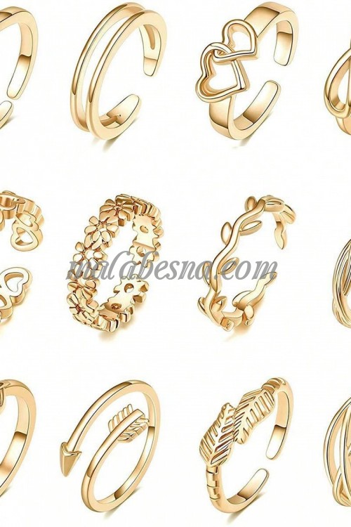 12 Golden ring set