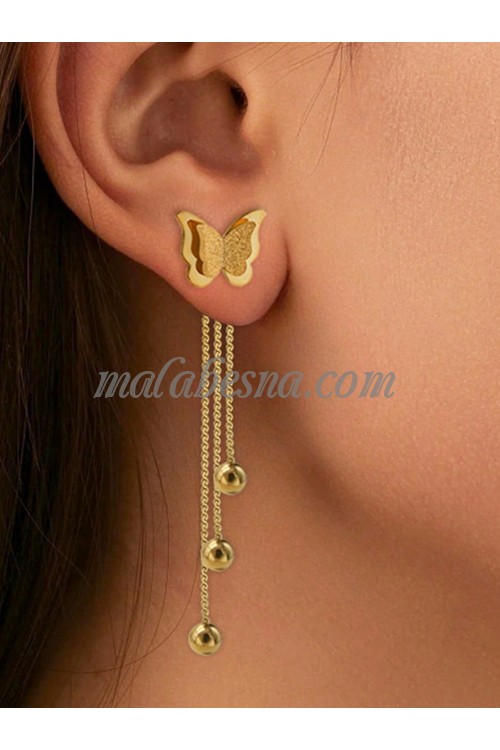 Golden butterfly earring