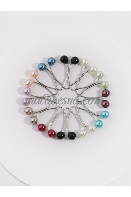 12 Round Colored Hijab Clip