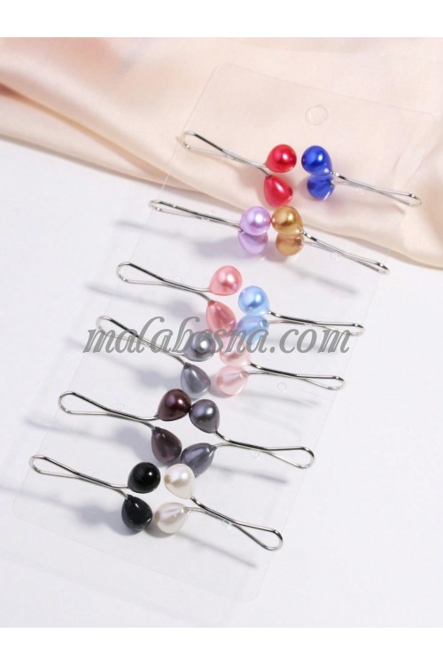 12 drop shape Colored Hijab Clip