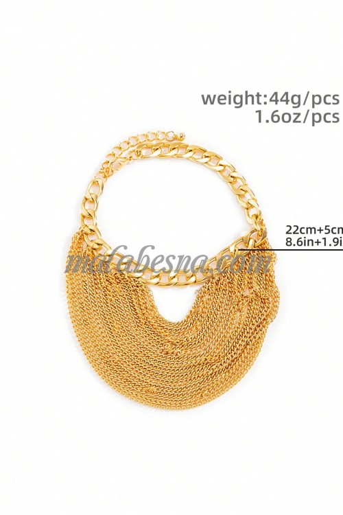 Gold Anklet with several layers