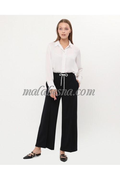 Black wide cotton pants