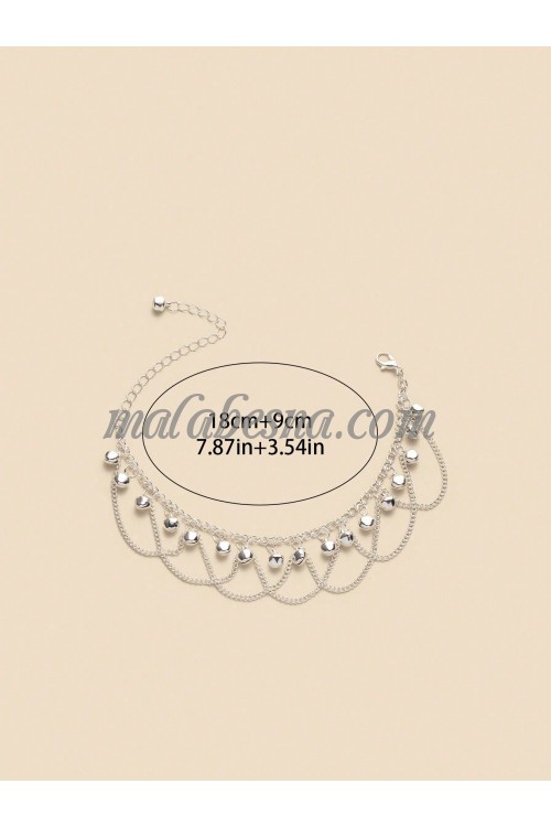 White silver color Bell Charm Anklet