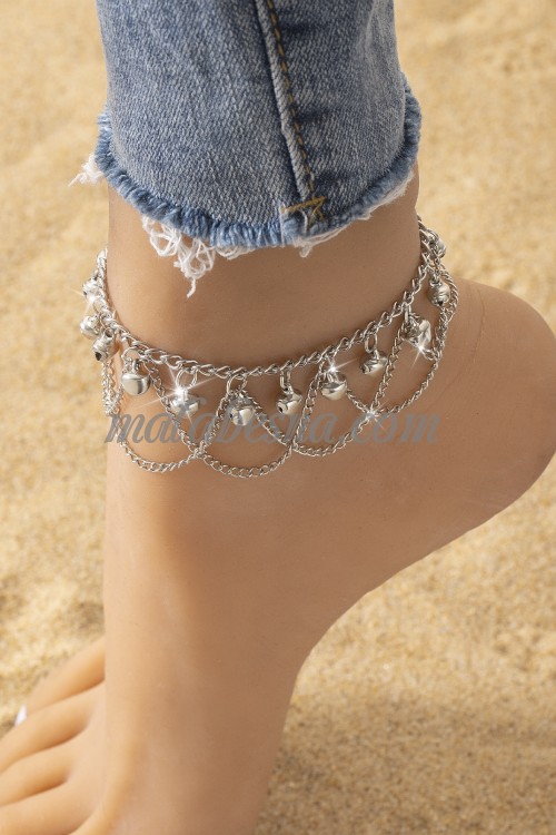 Silver color Bell Charm Anklet