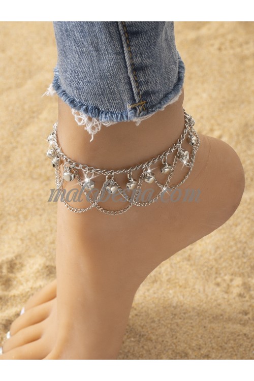 Silver color Bell Charm Anklet