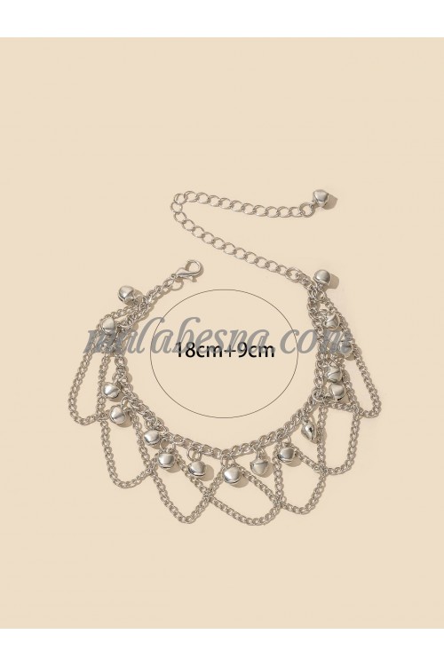 Silver color Bell Charm Anklet