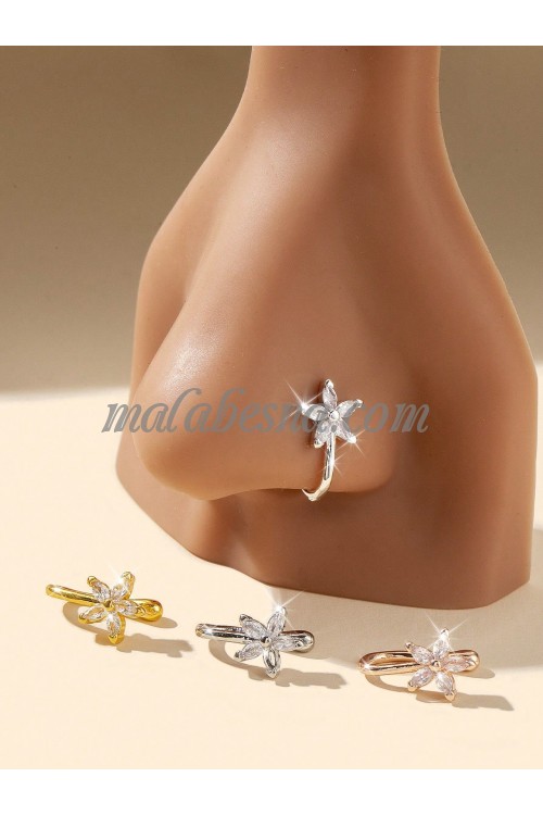 4 Pieces nose ring with flower