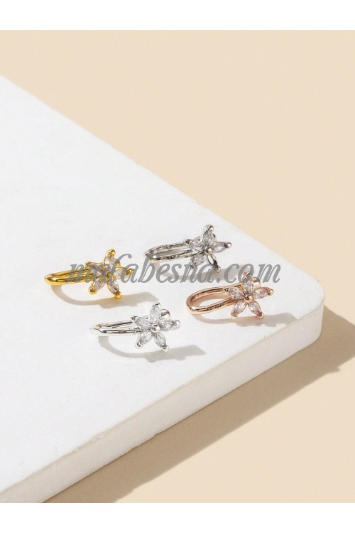 4 Pieces nose ring with flower