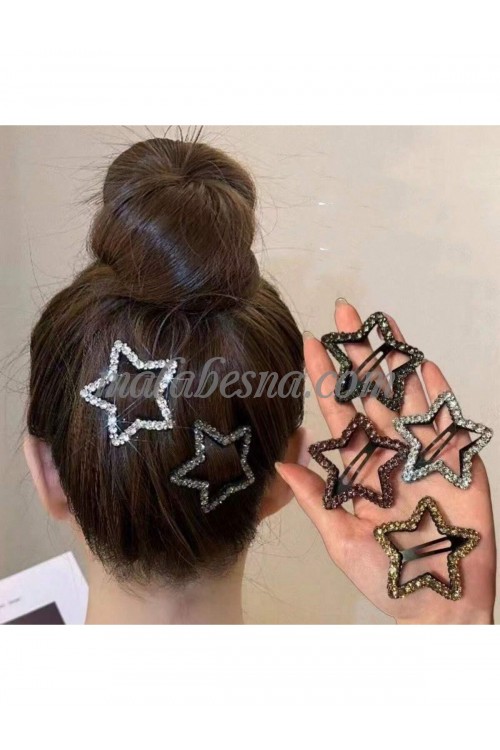 4 hair clips star shaped