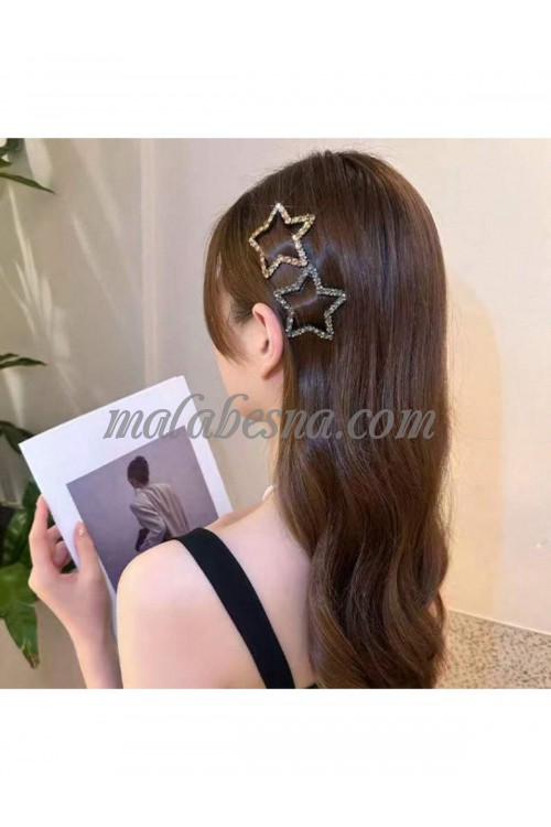 4 hair clips star shaped