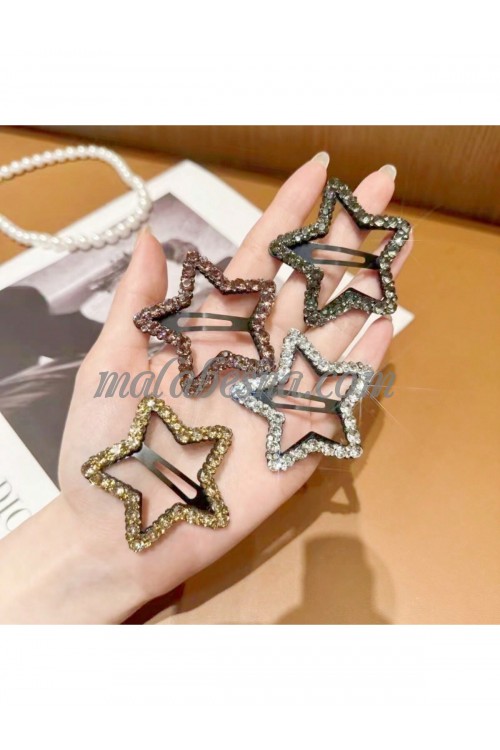 4 hair clips star shaped