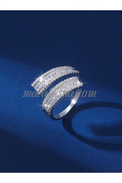 Silver shiny open end ring