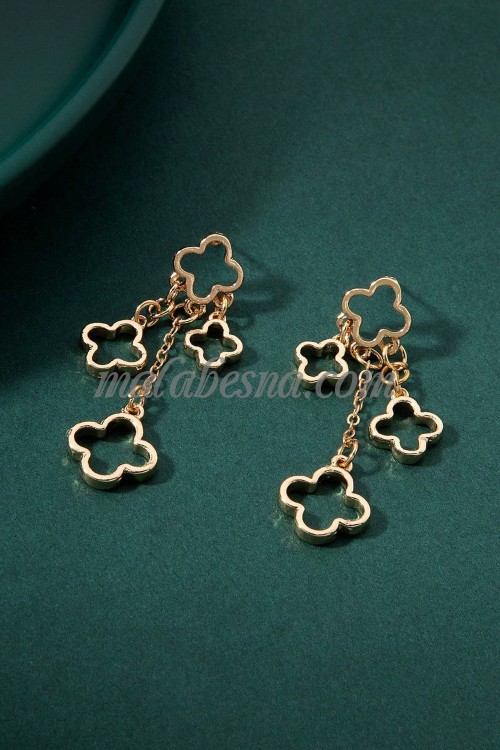 Golden Earring with Clover pattern