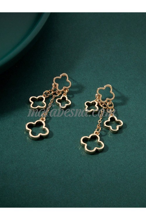 Golden Earring with Clover pattern