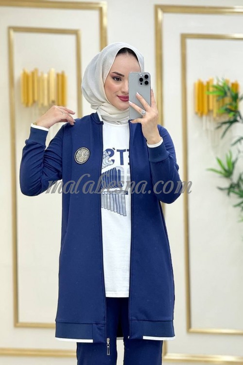 3 Pieces Dark blue suit with white shirt