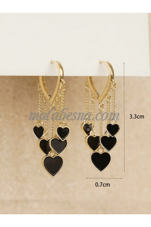 Golden heart drop earrings