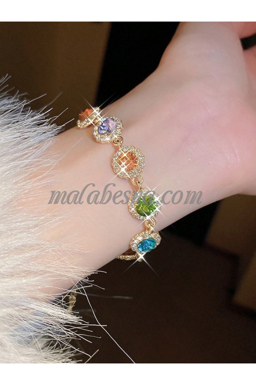 Golden Rhinestone bracelet with zircon