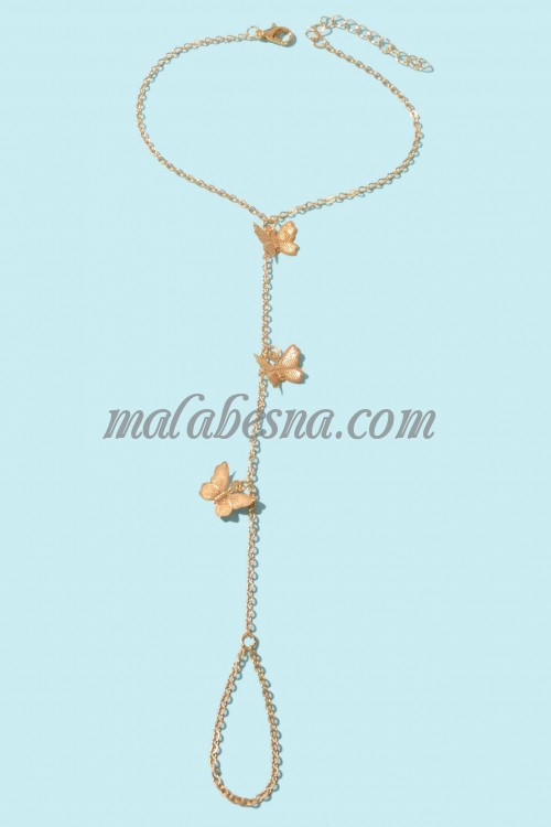 Golden anklet with butterflies