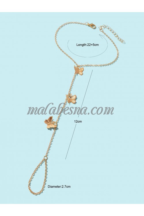 Golden anklet with butterflies