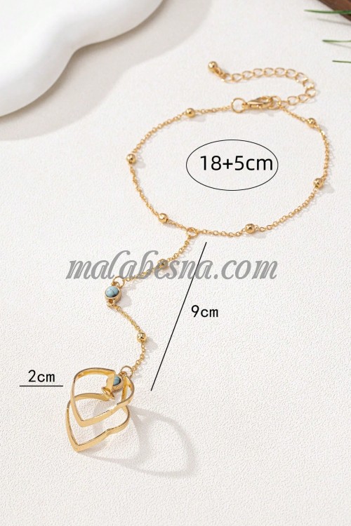 Golden Ring and bracelet chain attached together