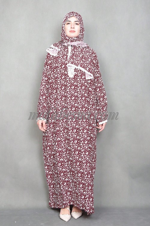 1 piece Prayer clothes burgundy patterned