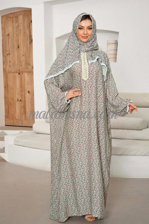 1 piece Prayer clothes Light Green patterned